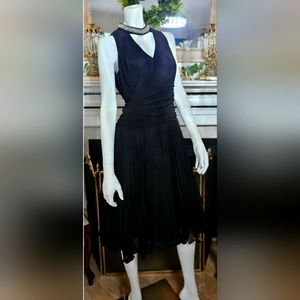 SLNY Formal Dress Women's Sz 12 Black Zip Rhinestone Keyhole Lined